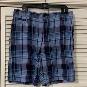 Chaps Blue Plaid Men's Athletic Shorts
